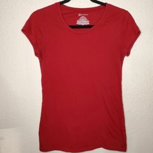 NOBO Burgundy Red Short Sleeve Basic T Shirt Top (Size: M)